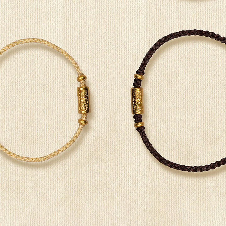 Buddha Stones999ゴールド 幸運のお守り 彫刻デザイン ハンドメイド 強度 編みロープブレスレット - image 18