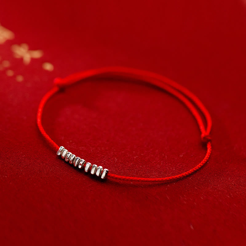 Buddha Stonesハンドメイド 925 スターリングシルバー 小片 保護編み 極薄ロープブレスレット