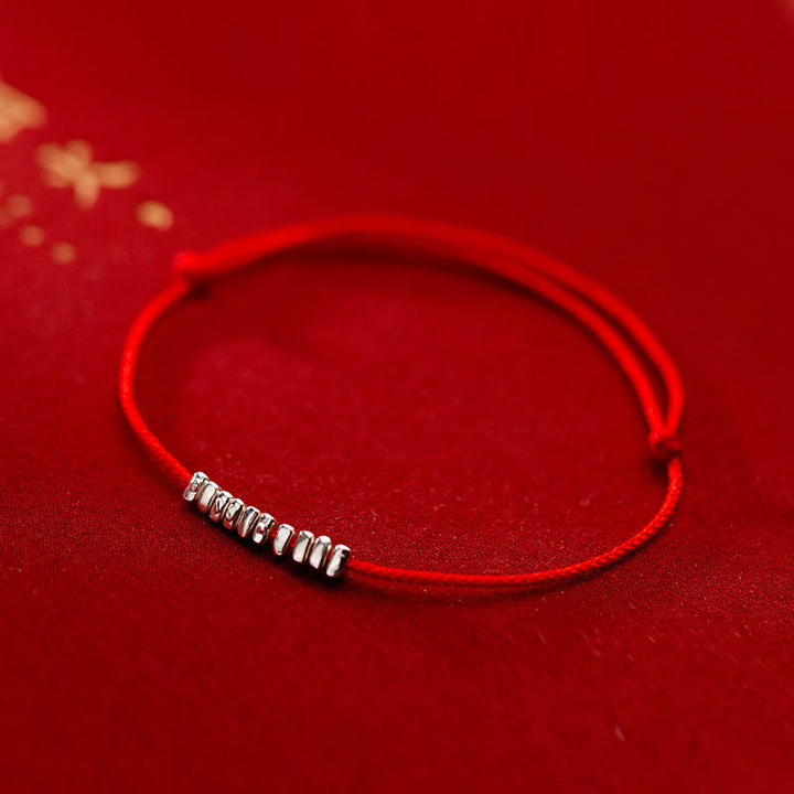 Buddha Stonesハンドメイド 925 スターリングシルバー 小片 保護編み 極薄ロープブレスレット