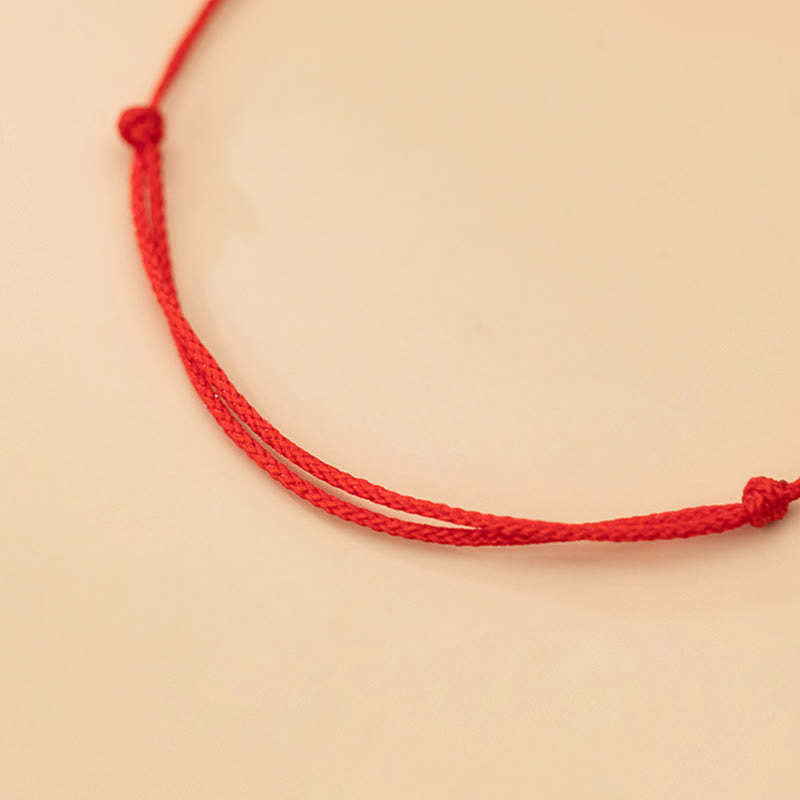 Buddha Stonesハンドメイド 925 スターリングシルバー 小片 保護編み 極薄ロープブレスレット