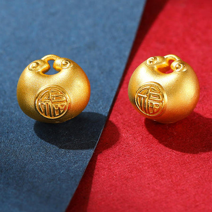 Buddha Stones999ゴールドフーキャラクターウィッシュロックパターン幸運ロープネックレスペンダント