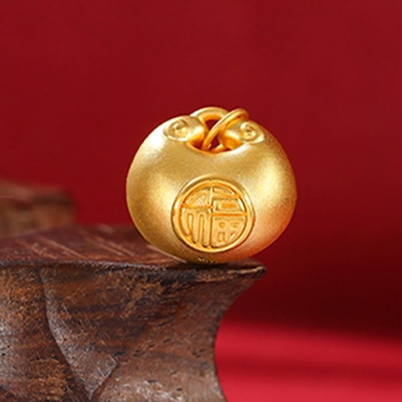 Buddha Stones999ゴールドフーキャラクターウィッシュロックパターン幸運ロープネックレスペンダント