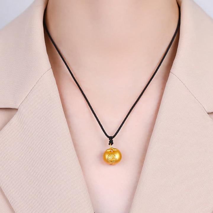 Buddha Stones999ゴールドフーキャラクターウィッシュロックパターン幸運ロープネックレスペンダント