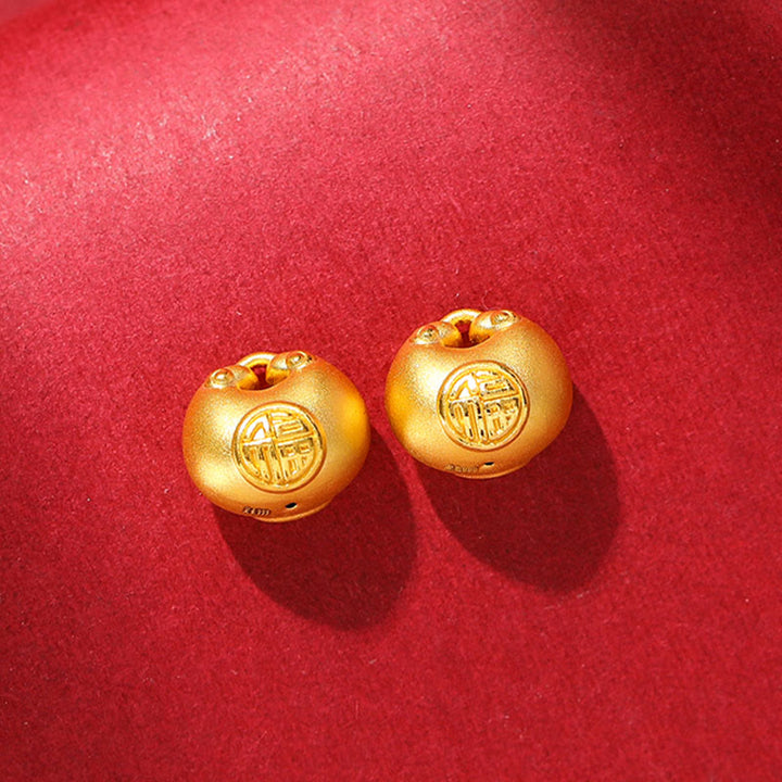 Buddha Stones999ゴールドフーキャラクターウィッシュロックパターン幸運ロープネックレスペンダント