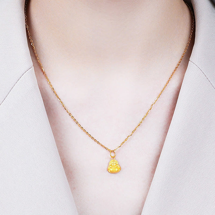 Buddha Stones999ゴールド ミニ 笑う仏陀 幸運 富 ネックレス ペンダント - image 16