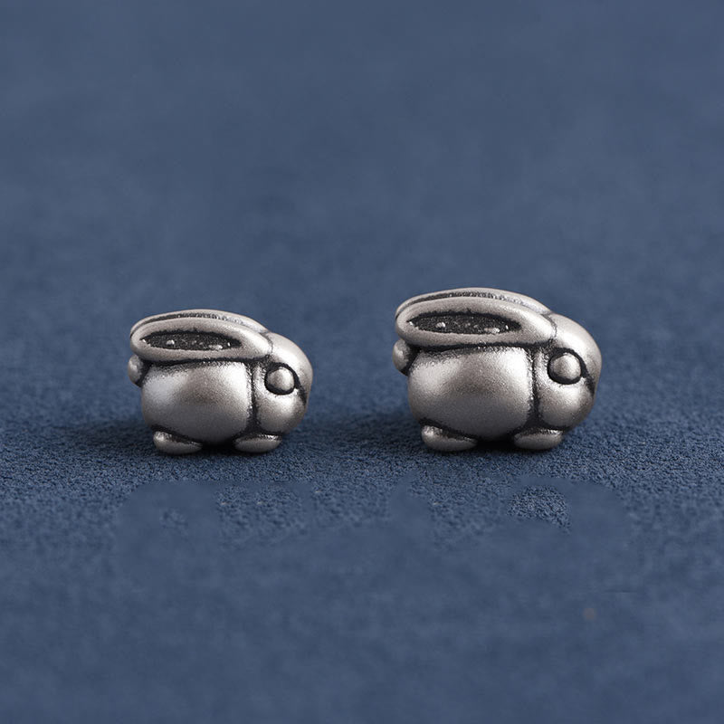 Buddha Stonesハンドメイド999スターリングシルバーウサギ幸運ロープブレスレットアンクレット
