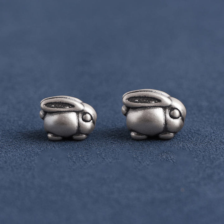 Buddha Stonesハンドメイド999スターリングシルバーウサギ幸運ロープブレスレットアンクレット