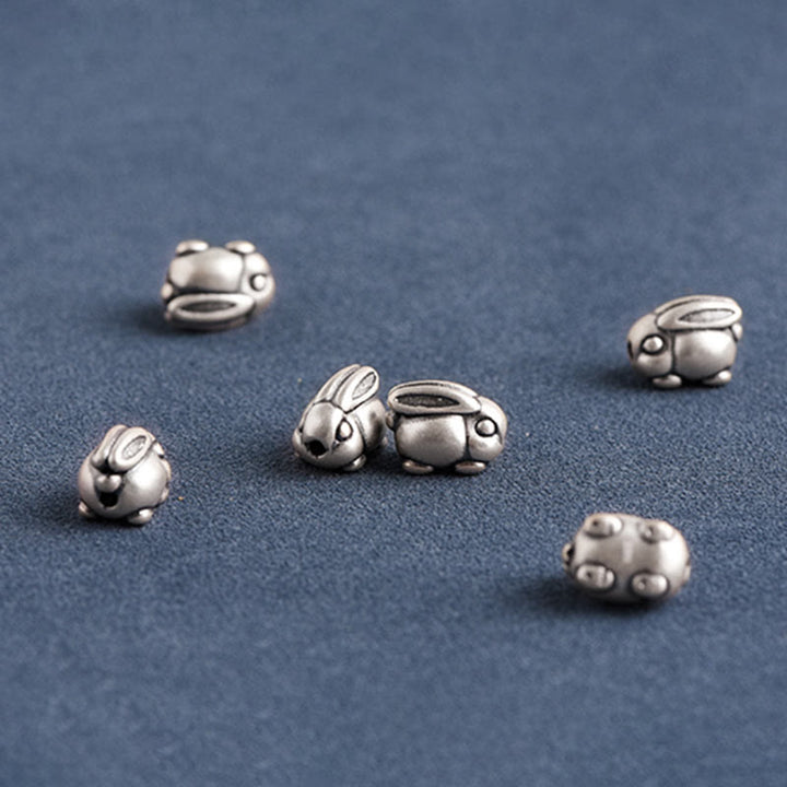 Buddha Stonesハンドメイド999スターリングシルバーウサギ幸運ロープブレスレットアンクレット
