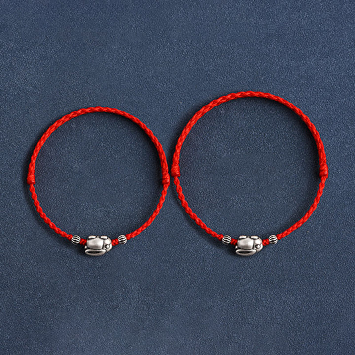 Buddha Stonesハンドメイド999スターリングシルバーウサギ幸運ロープブレスレットアンクレット - image 13