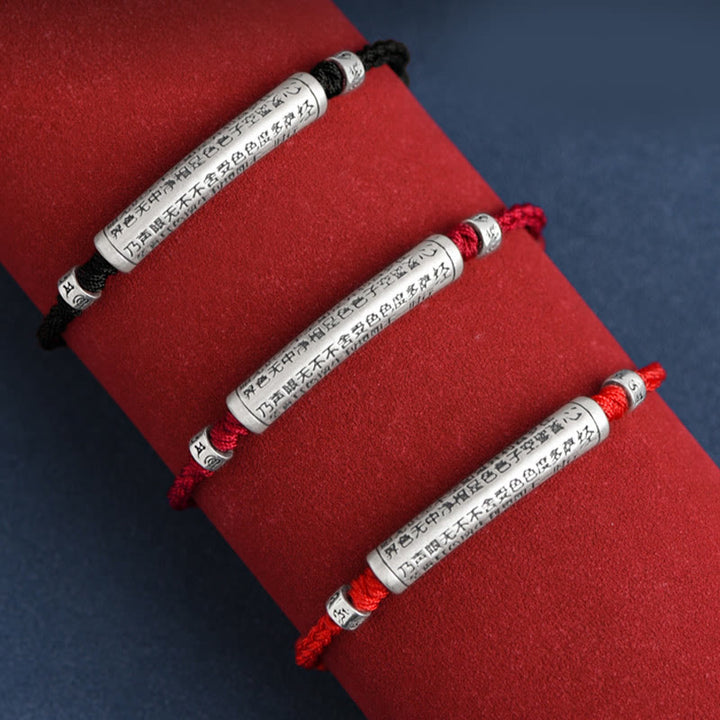 Buddha Stonesハンドメイド 999 スターリングシルバーオーム・マニ・パドメ・フム般若心経 彫刻 幸運 ロープ ブレスレット アンクレット - image 22