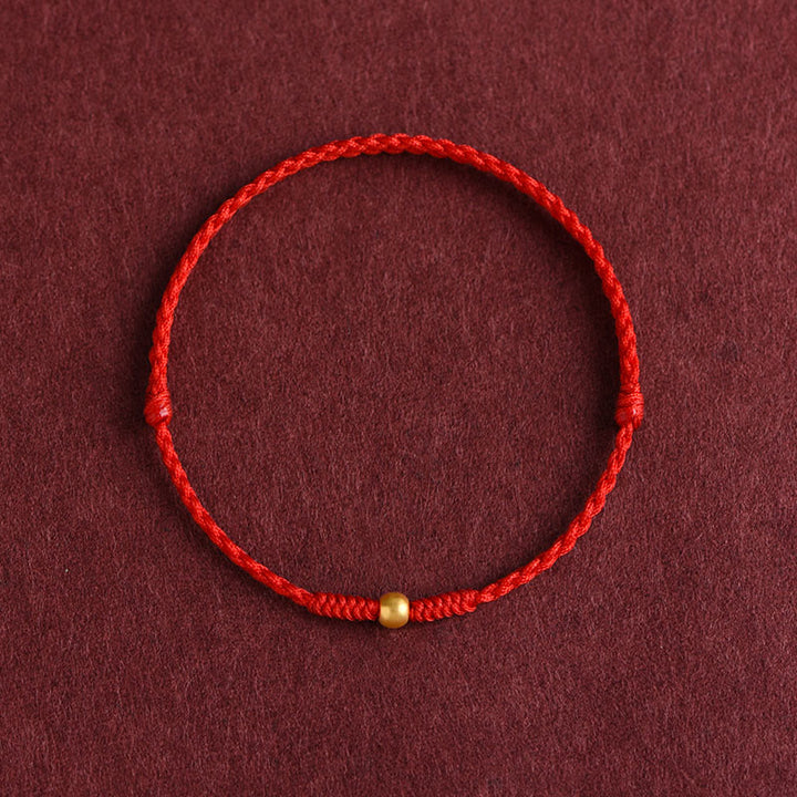 Buddha Stones999ゴールド ミニビーズデザイン ハンドメイド 強度 編み込みロープ ブレスレット アンクレット - image 5