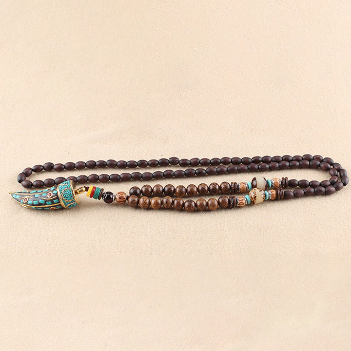 Buddha Stonesチベット ウェンジウッドオーム・マニ・パドメ・フムOM シンボル マントラ 角模様 守護ネックレス ペンダント - image 12