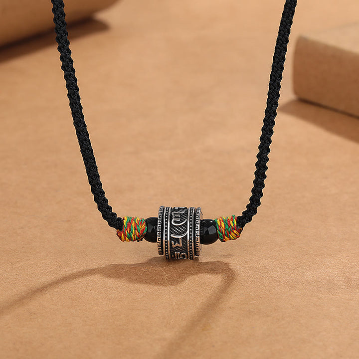 チベットのBuddha Stonesオム・オーム・マニ・パドメ・フム貔貅 銅製 知恵ロープネックレス ペンダント - オーム・マニ・パドメ・フム - image 1