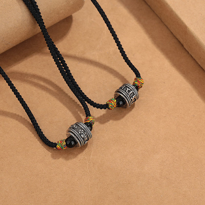 チベットのBuddha Stonesオム・オーム・マニ・パドメ・フム貔貅 銅製 知恵ロープネックレス ペンダント - image 2