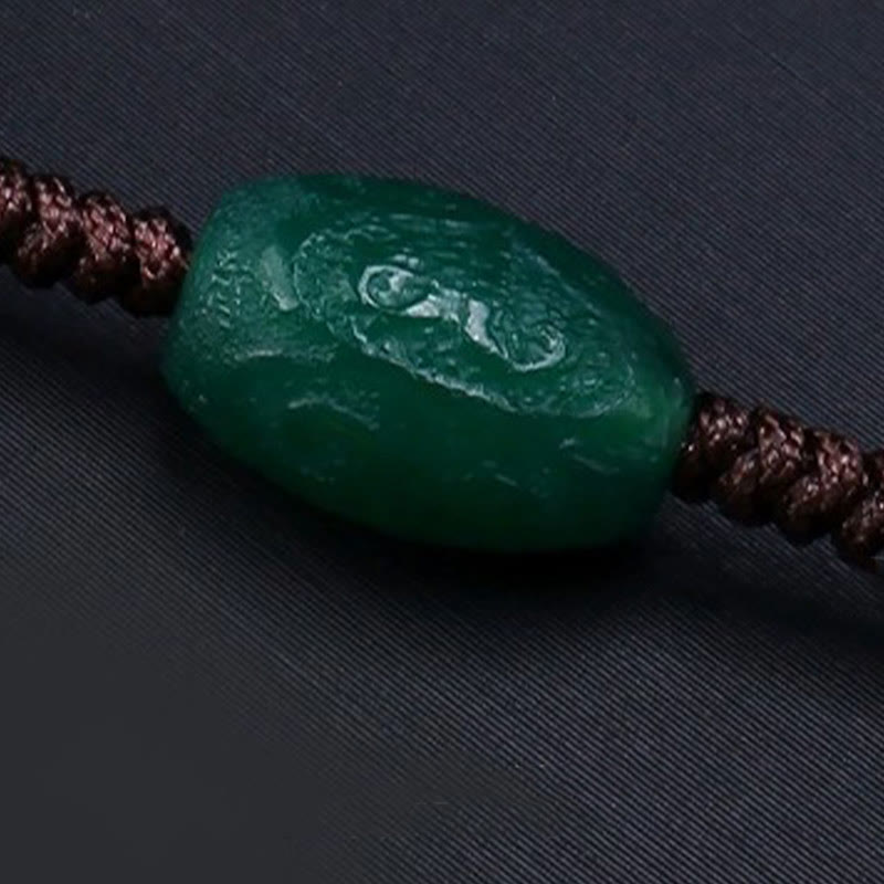 Buddha Stonesチベット九眼天珠守護編組ロープネックレスペンダント
