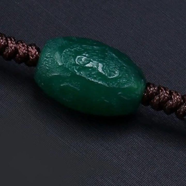 Buddha Stonesチベット九眼天珠守護編組ロープネックレスペンダント