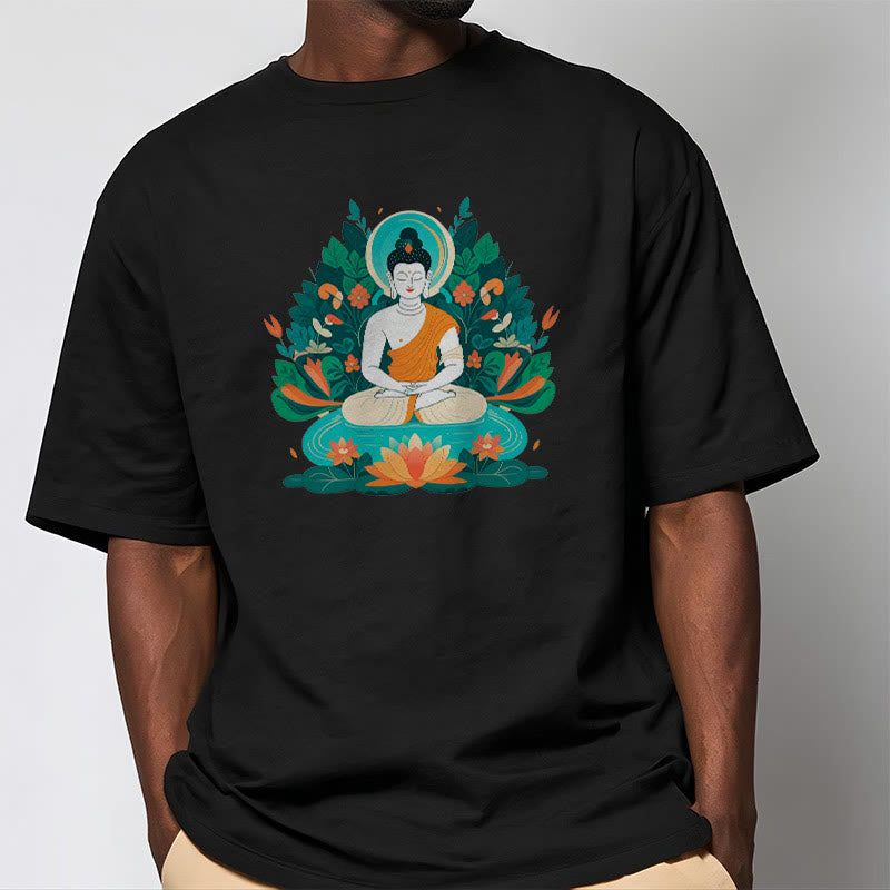 Buddha Stones、花、草、蓮、菩薩Tシャツ - image 6