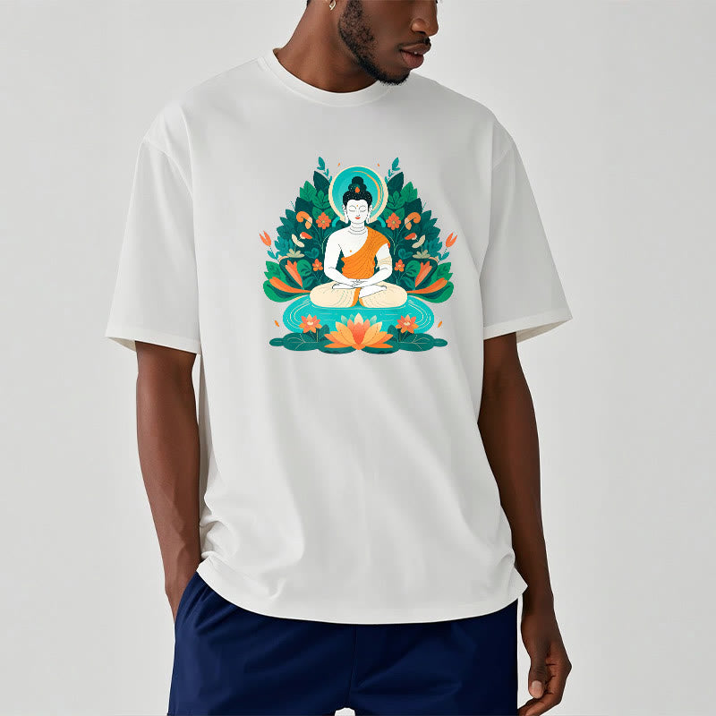Buddha Stones、花、草、蓮、菩薩Tシャツ - image 4
