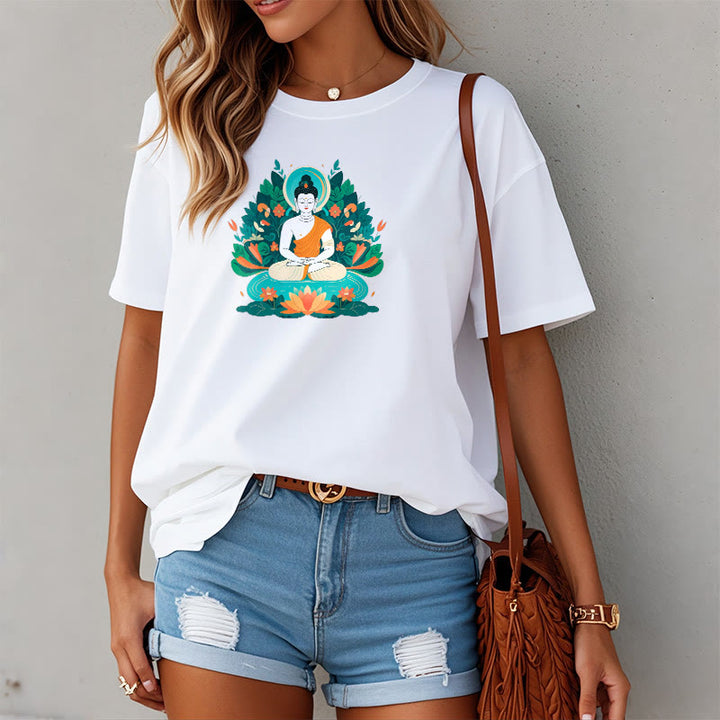 Buddha Stones、花、草、蓮、菩薩Tシャツ - image 4