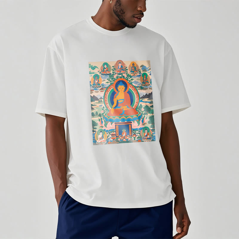Buddha Stones薬師如来経典をアートに昇華させたTシャツ - image 1