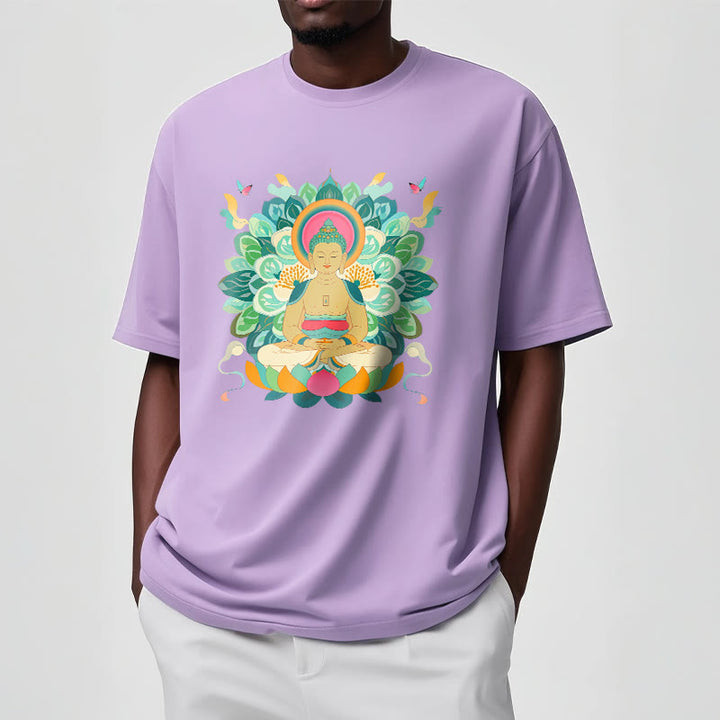 Buddha Stones、蝶、蓮、仏陀風Tシャツ - image 17