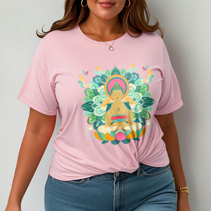 Buddha Stones、蝶、蓮、仏陀風Tシャツ - image 13