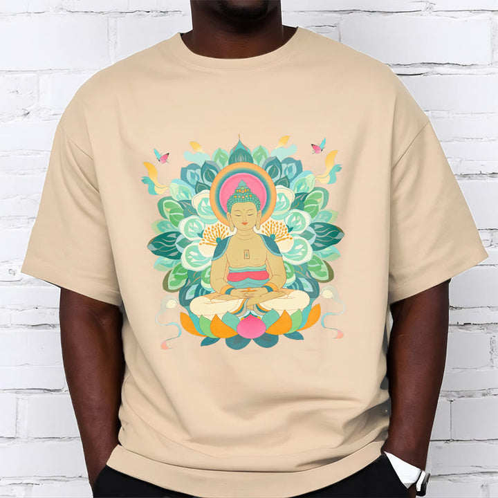 Buddha Stones、蝶、蓮、仏陀風Tシャツ - image 8