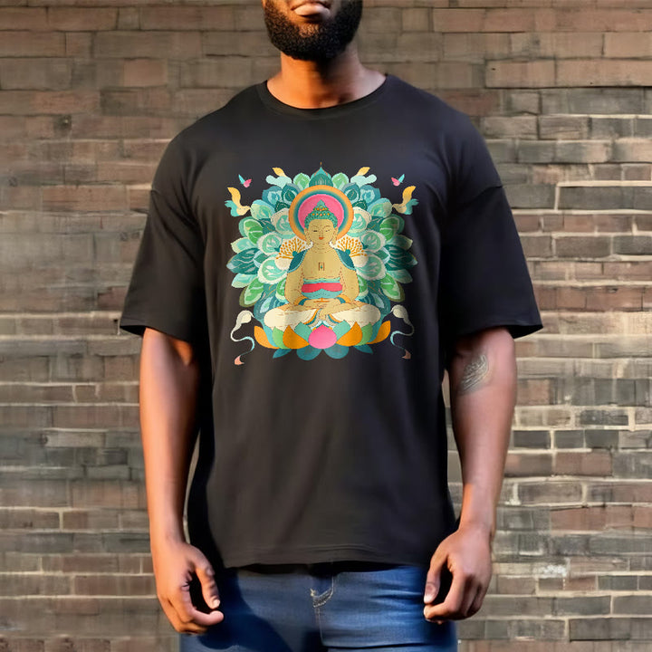 Buddha Stones、蝶、蓮、仏陀風Tシャツ - image 5