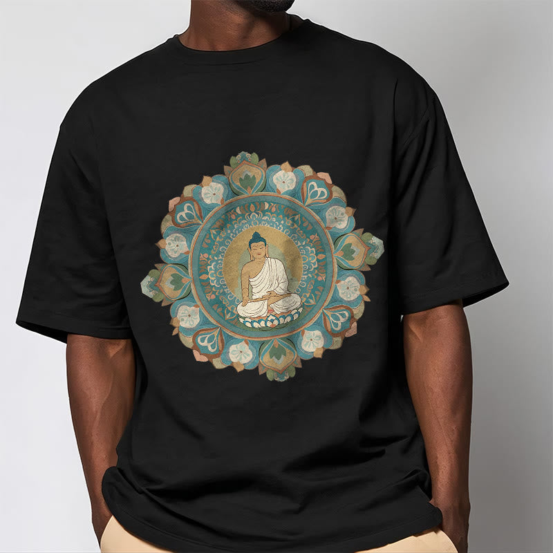 Buddha Stones曼荼羅花仏Tシャツ - image 6