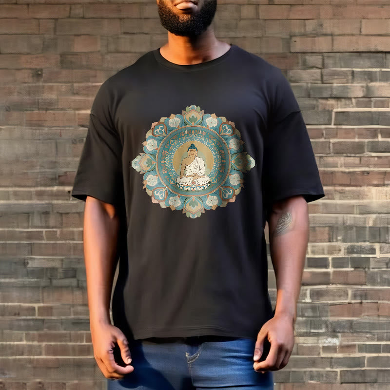 Buddha Stones曼荼羅花仏Tシャツ - image 7