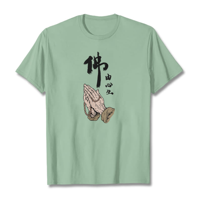 Buddha Stonesの祈りTシャツ - 淡い緑 - 2XL - image 10
