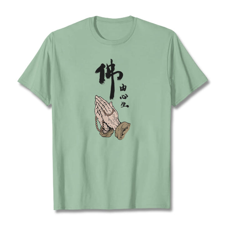 Buddha Stonesの祈りTシャツ - 淡い緑 - 2XL - image 10