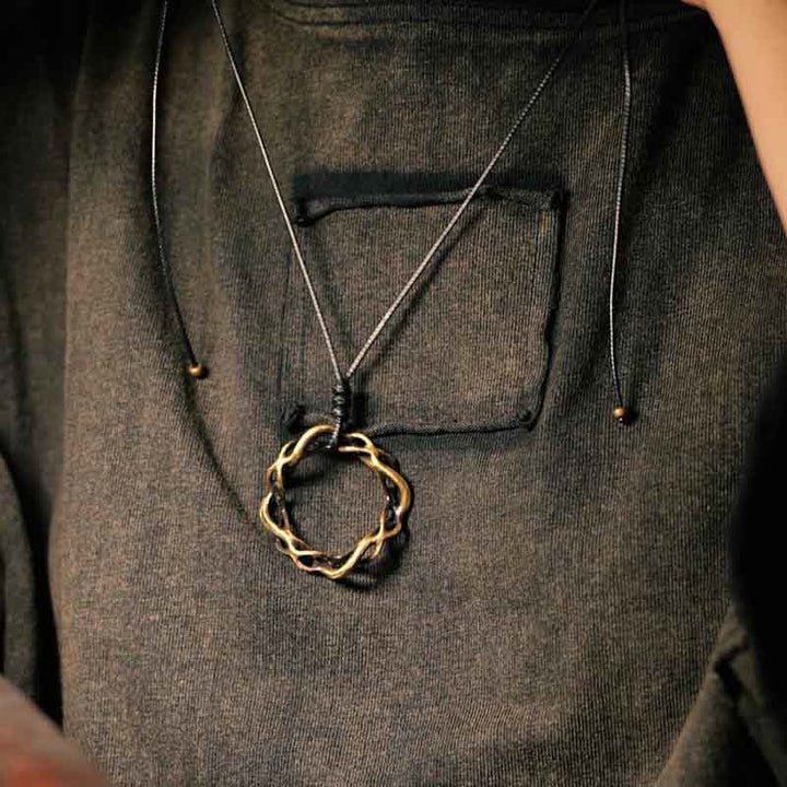 Buddha Stonesヴィンテージ銅真鍮幸運ハンドメイドネックレスペンダント
