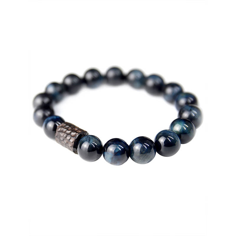 Buddha Stonesタイガーアイ 黒檀 木製ビーズ 落ち着いたブレスレット