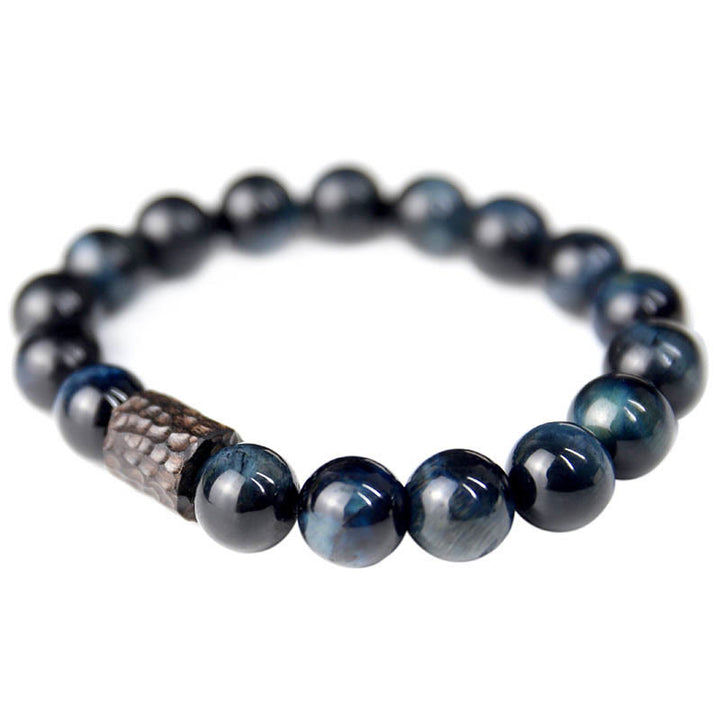 Buddha Stonesタイガーアイ 黒檀 木製ビーズ 落ち着いたブレスレット