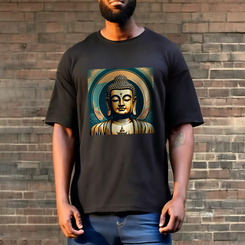 Buddha StonesオーラゴールデンブッダTシャツ - image 3