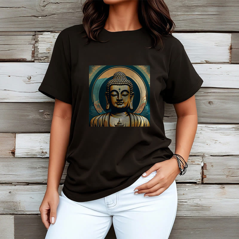 Buddha StonesオーラゴールデンブッダTシャツ - image 3