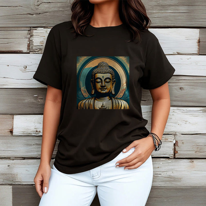 Buddha StonesオーラゴールデンブッダTシャツ - image 3