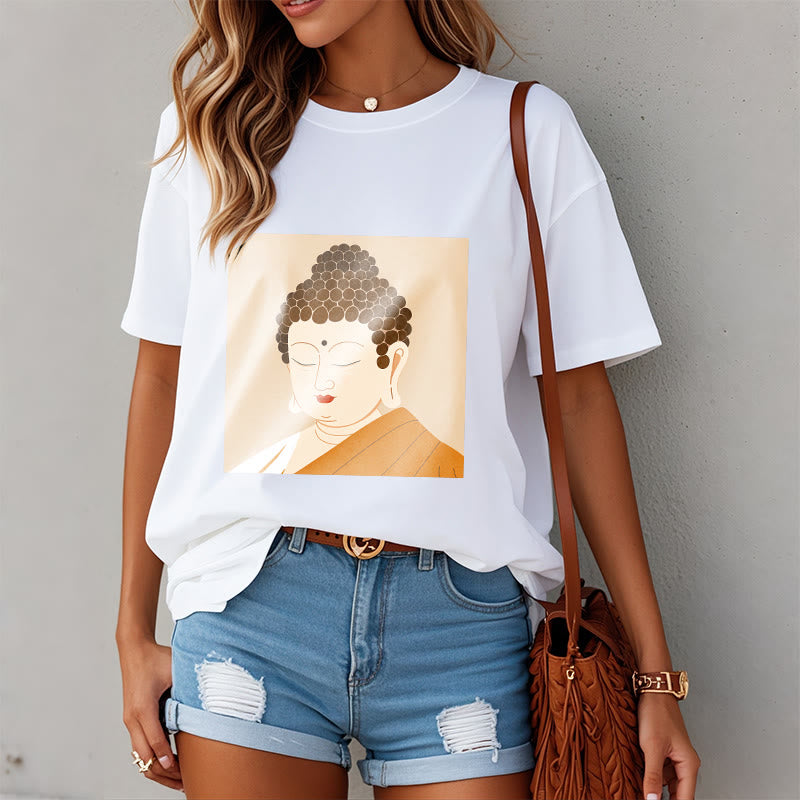 Buddha Stones目を閉じてリラックス 仏陀Tシャツ - image 3