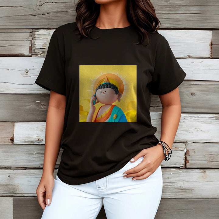Buddha Stonesブッダが電話に出るTシャツ - image 7