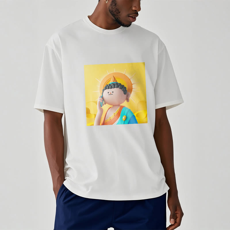 Buddha Stonesブッダが電話に出るTシャツ - image 2