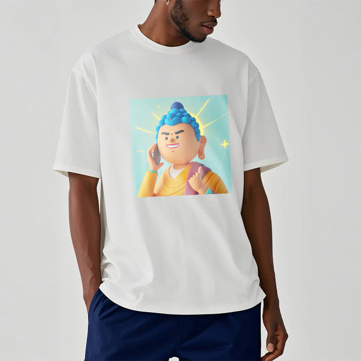Buddha Stonesの面白い漫画仏陀Tシャツ - image 5