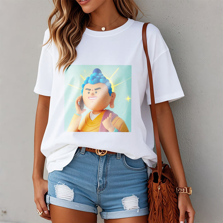 Buddha Stonesの面白い漫画仏陀Tシャツ - image 6