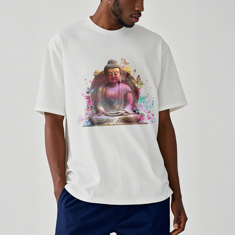 Buddha Stones、蝶、瞑想、仏陀のTシャツ - image 4