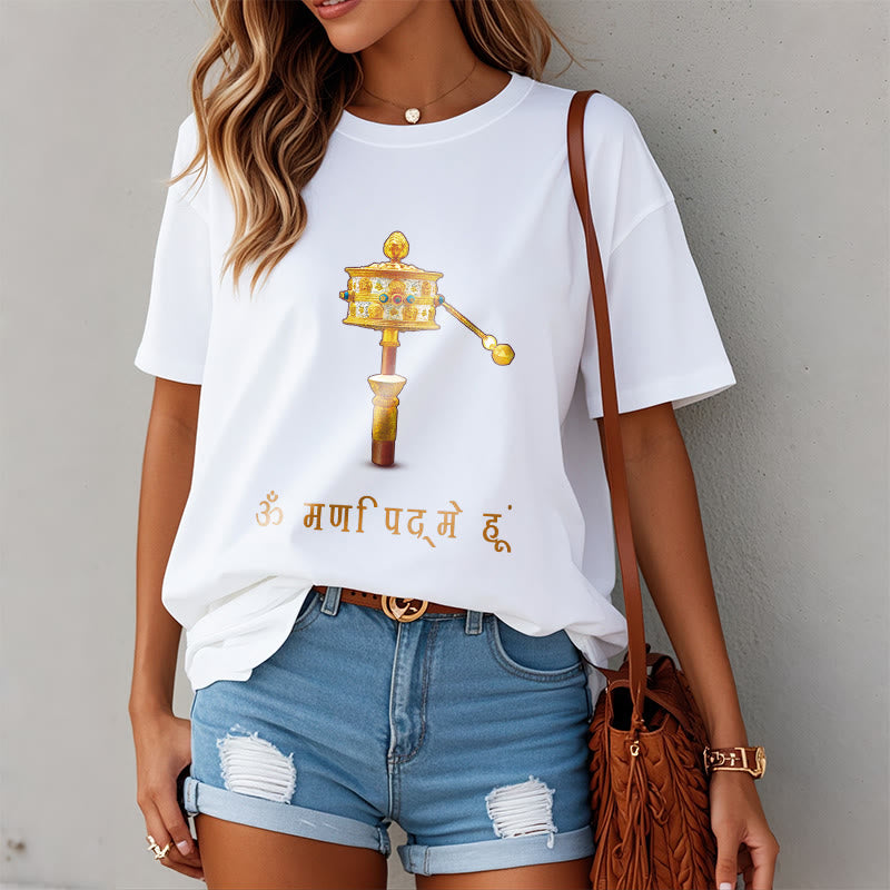 Buddha Stonesサンスクリット語 OM NAMAH SHIVAYA祈祷ホイールTシャツ Tシャツ - image 5