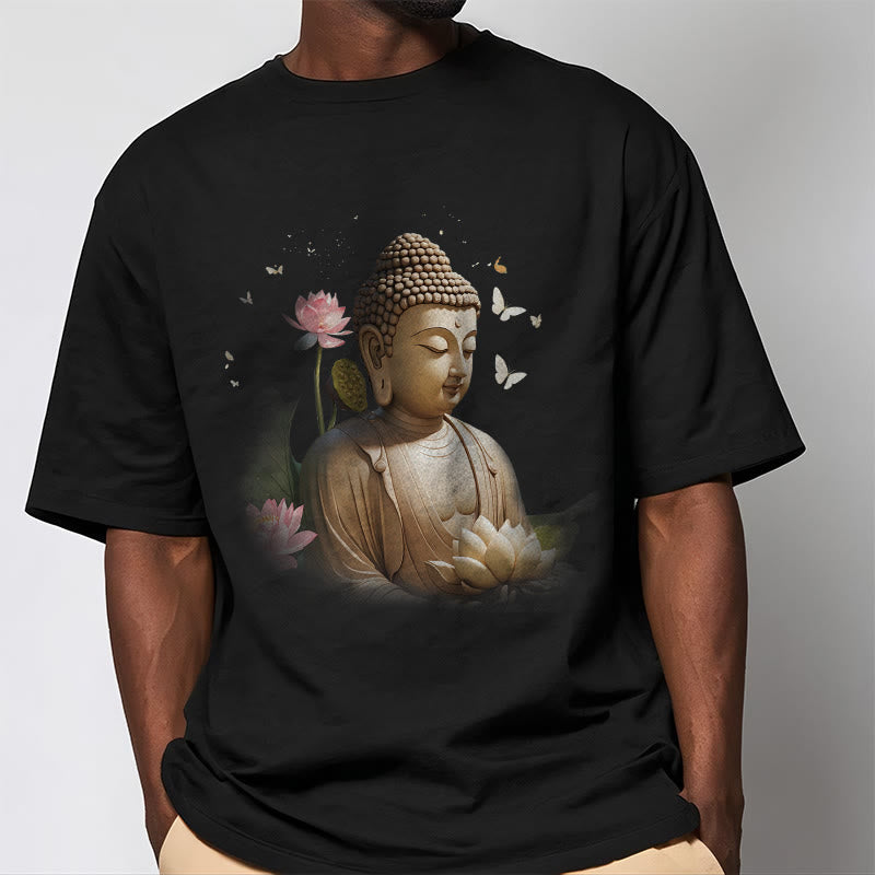 Buddha Stones、蓮、蝶、瞑想、仏陀のTシャツ - image 5
