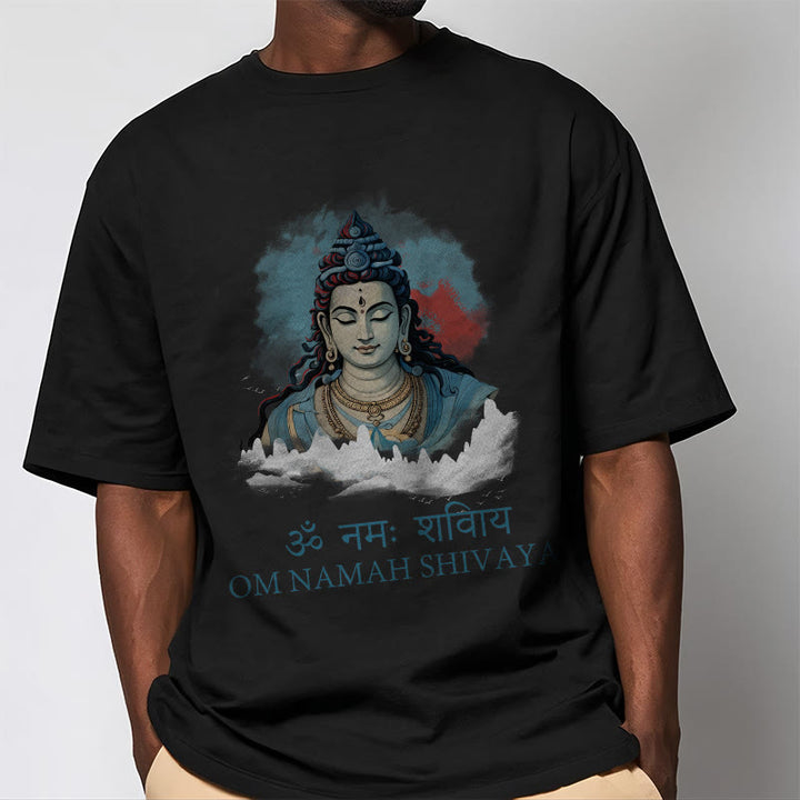 Buddha Stonesサンスクリット語 OM NAMAH SHIVAYA カラフルな雲 T シャツ - image 1
