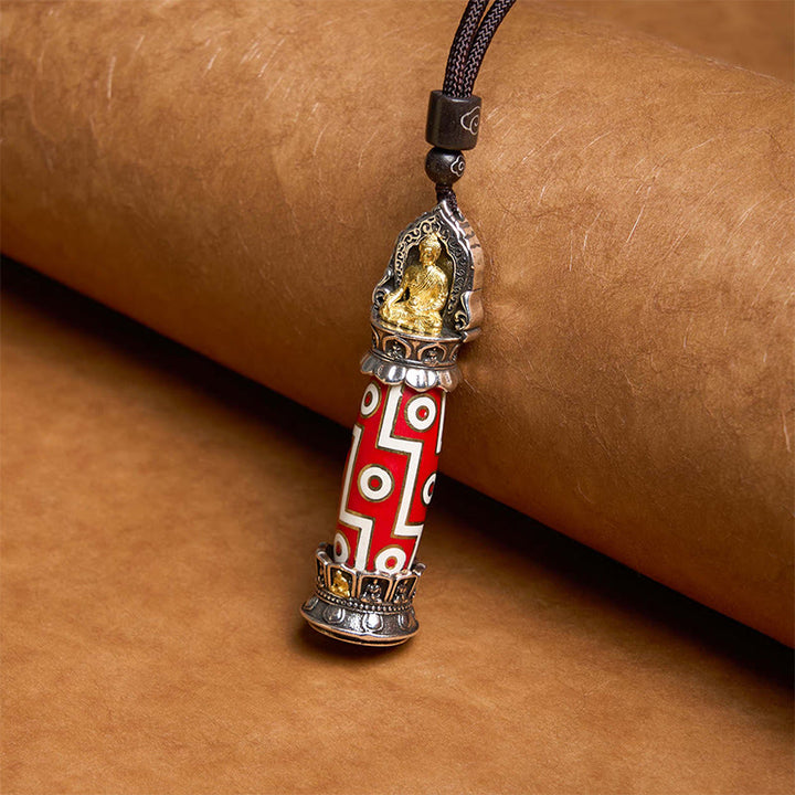 Buddha Stonesチベット薬師如来 九眼天珠 守護ネックレスペンダント