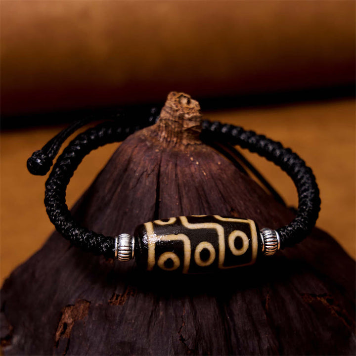 Buddha Stonesチベット九眼珠三目珠富貴護ロープブレスレット