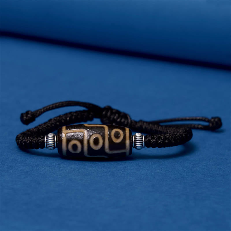 Buddha Stonesチベット九眼珠三目珠富貴護ロープブレスレット